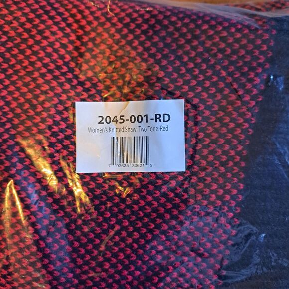 Kollie More Poncho Shawl Wrap Colorblock Autumn Open Front One-Size Red Black - Picture 11 of 12